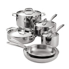 Tramontina Tri-Ply Clad Stainless Steel Cookware Set with Lids - Pots and Pans Kitchen Set - 10 Piece Set-8-Inch fry pan, 10-inch fry pan, 3-quart covered braiser, 1.5-quart Covered sauce pan, 3-quart covered sauce pan and 6-quart covered sauce pot