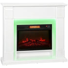 HOMCOM 41" Electric Fireplace with Mantel and Adjustable 3D Flame Effect -  1400 W - White-Powerful 1400W heating with 4777 BTU quickly warms rooms up to 323 sq.ft