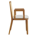 Modway Monarch Wood and Rattan Dining Armchair - Honey/Natural/Heathered Weave Ivory-6