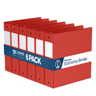 Davis Group Premium Economy Binder - Round Ring - 2" - Red - 6 Pack-3 Ring Binder