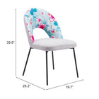 Zuo Torrey Dining Chair - Multicolor Print/Grey - Set of 2-6