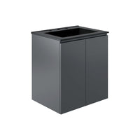 Modway Bryn 24" Wall-Mount Bathroom Vanity - Grey/Black-Modern Bathroom Vanity