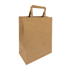 Reliabag Paper Bags - Flat Handles - 8.5" W x 4.5" D x 10.25" H - Kraft - 300 Pack-Made by the premium kraft paper with the re-enforced flat bottom