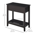 HOMCOM Flip Top End Table - dark coffee-It comes with a cabinet and a bottom shelf for storage 
