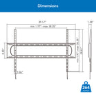 Mount-It! Heavy Duty XXL Fixed TV Wall Mount-Product Dimensions: 1.4" x 39.6" x 24.6"
