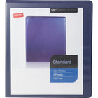 Staples Standard View Binder with D-Rings - 1" - Blue-Pages lie flat with back-mounted rings