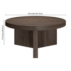 Hudson&Canal Holm 32"W Round Coffee Table - Alder Brown-Product Dimensions: 32" L x 32" W x 15" H