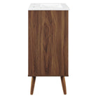 Modway Transmit 18" Bathroom Vanity - Walnut/White-Soft-Close Door
