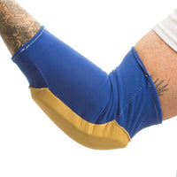 Impacto 804-20 Elbow Pad Memory Foam, Extra Large-Made with polycotton and grain leather cover and memory foam padding, color blue and yellow