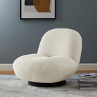 Modway Kindred Boucle Upholstered Upholstered Fabric Swivel Chair - Black Ivory-Boucle Upholstery