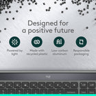 Logitech Signature Slim Solar+ K980 Keyboard - Graphite-Smart Actions for work & life - Time-saving and ready-to-use shortcuts to automate repetitive tasks with one keystroke using the Logi Options+ App