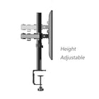 Rocelco 46" Adjustable Sit/Stand Corner Desk Riser with Dual Monitor Mount - Black -DM2 adds an additional 18 inches of height by adjusting the pole