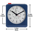 Marathon Analog Desk Alarm Clock with Auto-Night Light - Blue (CL030053BL)-Easy to set alarm function with conveniently placed ON/OFF and SNOOZE buttons. The button to turn the alarm on or off is conveniently found on the top of the alarm clock.