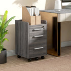 HOMCOM Vertical Mobile Filing Cabinet with Lockable Drawer - Grey-The large bottom drawer fits A4 and letter hanging file folders

