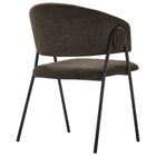 Modway Nella Upholstered Heathered Chenille Dining Chairs - Java/Black - 2 Pack-8