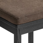 Modway Jax Oak Wood Bar Stool With Wavy Razor Back and Cushion - Black Cocoa-8