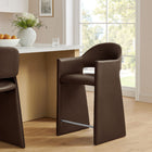 Modway Talia 37" Vegan Leather Counter Stool - Espresso-Bentwood Frame