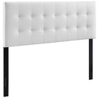 Modway Lily Upholstered Vinyl Queen Headboard - White-Elegantly tufted headboard