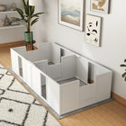 PawHut Whelping Box with Removable Doors for Medium Dogs - 77" L x 38" W x 19" H-Easy installation with two-room layout separates mother and pups
