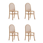 Manhattan Comfort Paragon 17.52" Industry Chic Dining Chair - Nature and Oatmeal - Set of 4-Modern - Industry Chic Cane Dining Chair Perfect for Dining Room Use. Set of 4