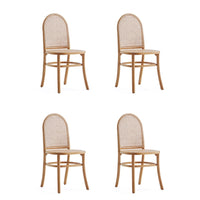 Manhattan Comfort Paragon 17.52" Industry Chic Dining Chair - Nature and Oatmeal - Set of 4-Modern - Industry Chic Cane Dining Chair Perfect for Dining Room Use. Set of 4