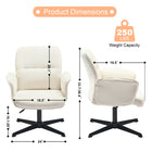 Homy Casa Swivel Conference Office Chair - Beige Fabric-Breathable, easy-to-clean fabric with soft padded armrests