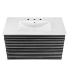 Modway Render 36" Wall-Mount Bathroom Vanity - Charcoal/White-Fixtures Not Included