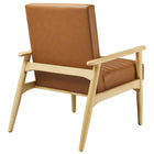 Modway Jensen Vegan Leather Accent Chair - Natural Tan-Assembly Required
