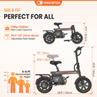 Gyrocopters PixAI Electric Bike for Adults & Teens - Speed 32 kmph - PAS 70 km - Black-Adjustable seat height range: 29.5" to 33" (75 cm to 84 cm)