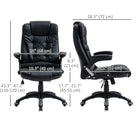 Vinsetto Height Adjustable Executive Office Chair with Swivel Wheels and Arms - Black-Rocking function for taking a break and stretching out your back