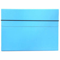 JAM Paper Thin Portfolio Carrying Case with Elastic Closure - 9.25 x 12.5 - Sky Blue-Sky Blue Portfolio Carrying Case