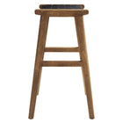 Modway Saoirse Leather Wood Bar Stool - Walnut Black - Set of 2-7