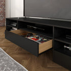 Nexera Rustik 72" TV Stand With A Drawer - Black-Top quality melamine finish, which is scratch, stain and water-resistant for your every day purpose