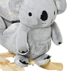 Qaba Baby Koala Design Rocking Horse - Grey-Dimensions: 23.6" L x 13" W x 19.7" H (60 x 33 x 50cm) 