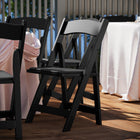 Flash Furniture HERCULES Series Black Wood Folding Chair with Vinyl Padded Seat-Lightweight Design