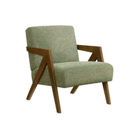 Monarch Specialties Upholstered 30"H Modern Mid-Century Accent Chair With Walnut Solid Wood Legs - Green Fabric-This 30"h upholstered accent chair features soft touch green fabric with foam cushioning, delivering comfortable seating that fits beautifully in a living room or bedroom.