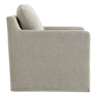 Modway Serene Fabric Slipcovered Swivel Armchair - Linen-Metal Swivel Base