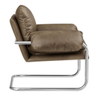 Modway Ansel Vegan Leather Accent Chair - Mushroom-Overstuffed Cushion