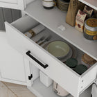 HOMCOM 72" H Tall Kitchen Pantry Cabinet with Barn Doors and Drawer - White-Melamine coated surface resists scratches amd easy cleaning 