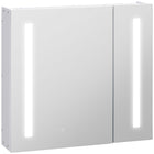 Kleankin LED Lighted Medicine Cabinet with Smart Touch Mirror - White-Wall-mounted design, takes up little space