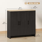 HOMCOM Modern 35.4" L Buffet Cabinet with Storage - Black-Versatile use as sideboard or living room cabinet