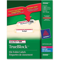 Avery TrueBlock Laser Red Filing Labels, 2/3" x 3-7/16", 600 Pack-Create professional-looking file folder labels for easy and quick file identification