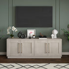 Hudson&Canal Tillman TV Stand for TV's up to 75" - Alder White-Constructed of sturdy MDF materials in a handcrafted Alder White finish