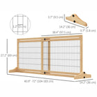 PawHut Freestanding Pet Gate with 41"-72" Adjustable Length - Natural-Fit in hallways, doorways, or other areas to block off 