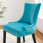 Modway Marquis Performance Velvet Dining Chairs - Blue - 2 Pack-Studded Nailhead Trim