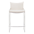 Zuo Pola Counter Stool - White-Cozy polyester linen fabric