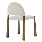 Modway Hayley Upholstered Fabric Dining Side Chair - Brass Cream-8