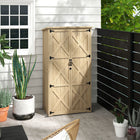 Outsunny Wooden Garden Shed - Natural-Sloped asphalt roof to protect the inside from light to medium weather
