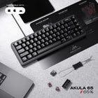 Cybeart Akula 65 Lite Compact Wired RGB Gaming Keyboard - Black-5-layer gasket-mounted design with Poron and IXPE foams for sound dampening and a soft, cushioned typing feel. Internally dampened layers minimize resonance, suppress echo, producing rich, muted “thock” acoustics and quieter typing