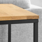 Modway Zora Square Wood and Metal Side Table - Oak-Non-Marking Floor Glides